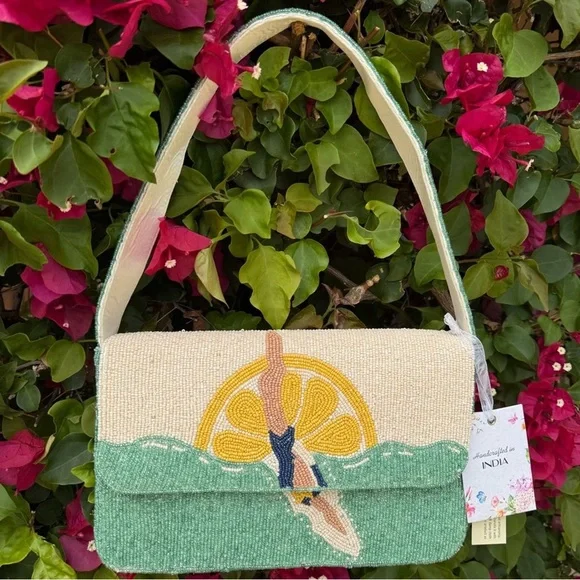 TJ Maxx Beaded Lemon Swimmer Shoulder Bag Viral TikTok Purse Marshalls OS NWT - Picture 5 of 6